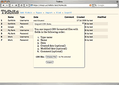 Import CSV data