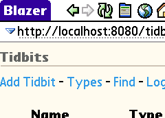 TidBits viewed on a Palm device